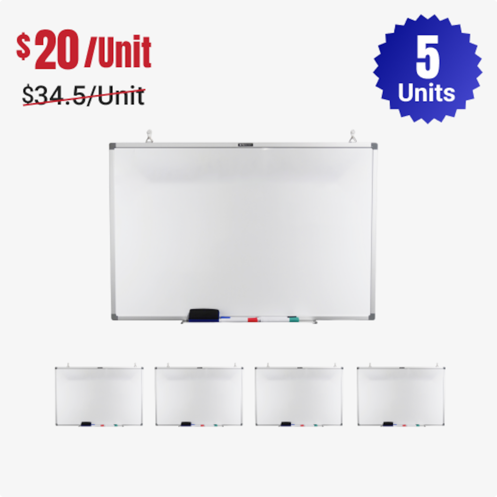 Magnetic Dry Erase Board, 36 X 24 Inches, Silver Aluminium Frame_4Dock